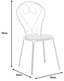 Καρέκλα Chari στοιβαζόμενη λευκό μέταλλο 49x55x90εκ