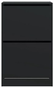 Παπουτσοθήκη Μαύρη 60x34x96,5 εκ. από Επεξεργασμένο Ξύλο - Μαύρο