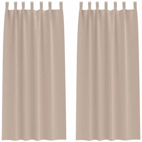 vidaXL Κουρτίνες με κουρτίνες 2 pcs Taupe 245x140εκ. Πολυεστέρας