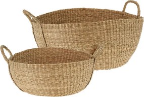 ΨΆΘΙΝΑ &amp; ΥΦΑΣΜΆΤΙΝΑ ΚΑΛΆΘΙΑ BASKETSET ROUND SEAGRASS S2 VM1000030