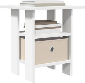 vidaXL Κομοδίνο Λευκό 41 x 40 x 45 εκ Επεξεργασμένο Ξύλο