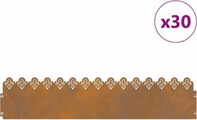 vidaXL Περιγράμματα γκαζόν 30 pcs Σκ rusty 103 x 0,05 x 22 εκ
