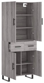 vidaXL Ντουλάπι Γκρι Sonoma 69,5 x 34 x 180 εκ. Επεξεργασμένο Ξύλο
