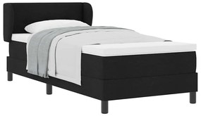 vidaXL Κρεβάτι box spring με στρώμα με στρώμα Μαύρο 90 x 190 cm ύφασμα