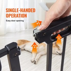 VEVOR Baby Gate, 29.5&quot;-39&quot; Extra Wide, 30&quot; High, Dog Gate for Stairs Doorways and House, Easy Step Walk Thru Auto Close Child Gate Pet Security Gate with Pressure Mount Kit and Wall Mount Kit, Black