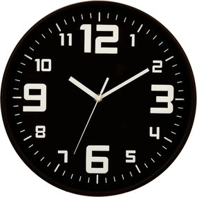 Ρολόι Τοίχου (Φ30) Αθόρυβο A-S Black 114555G
