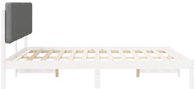 vidaXL Σκελετός Κρεβατιού με Επενδεδυμένο Κεφαλάρι Ανοιχτό γκρι