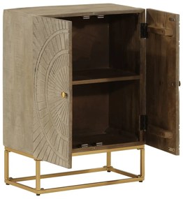 vidaXL Ντουλάπι 55 x 30 x 76 εκ. από Μασίφ Ξύλο Μάνγκο και Σίδηρο
