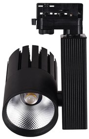 InLight Σποτ τριφασικής ράγας LED 10W 4000K σε μαύρη απόχρωση D:10cmX20cm (T00802-BL)