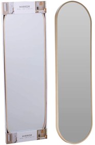 Διακοσμητικός καθρέφτης τοίχου οβάλ, με διαστάσεις 30x2.5x100cm - Light wood