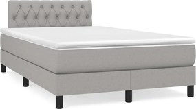 vidaXL Κρεβάτι Boxspring με Στρώμα &amp; LED Αν.Γκρι 120x190εκ. Υφασμάτινο