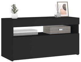 vidaXL Έπιπλο Τηλεόρασης με LED Μαύρο 75 x 35 x 40 εκ.