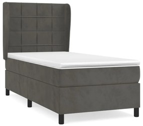 ΚΡΕΒΑΤΙ BOXSPRING ΜΕ ΣΤΡΩΜΑ ΣΚΟΥΡΟ ΓΚΡΙ 90X200 ΕΚ. ΒΕΛΟΥΔΙΝΟ 3129190