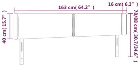 Κεφαλάρι Κρεβατιού LED Κρεμ 163x16x78/88εκ. από Συνθετικό Δέρμα - Κρεμ