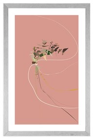 Αφίσα με πασπαρτού Όμορφο φυτό - 60x90 silver