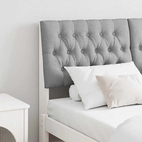 vidaXL Ταπετσαρισμένο κεφαλάρι Ανοιχτό γκρι 135 cm