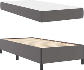 vidaXL Σκελετός Κρεβατιού με στρώμα Γκρι 90 x 190 cm ύφασμα