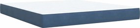 vidaXL Κρεβάτι Boxspring με Στρώμα Μπλε 180x200 εκ. Βελούδινο