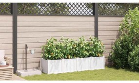 vidaXL Ζαρντινιέρες κήπου Λευκό 160 x 40 x 37.5 cm Ατσάλι