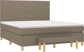 vidaXL Κρεβάτι Boxspring με Στρώμα Taupe 180x200 εκ. Υφασμάτινο