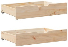 vidaXL Συρτάρια Κρεβατιού με Ροδάκια 2 τεμ. 85x55x17 εκ. Μασίφ Πεύκο