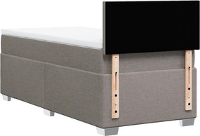 vidaXL Κρεβάτι Boxspring με Στρώμα Taupe 90x190 εκ.Υφασμάτινο