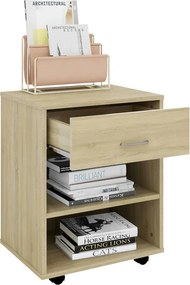 vidaXL Ντουλάπι Τροχήλατο Sonoma Δρυς 46 x 36 x 59 εκ. από Επεξ. Ξύλο