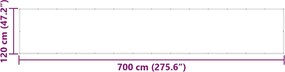 vidaXL Σήτα Μπαλκονιού Κόκκινη 120x700 εκ. 100% Πολυεστέρας Oxford