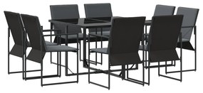 vidaXL Σέτ Γευμάτων Κήπου με 10 Τεμάχια και Μαξιλάρια από Χάλυβα και Τεξτιλένιο