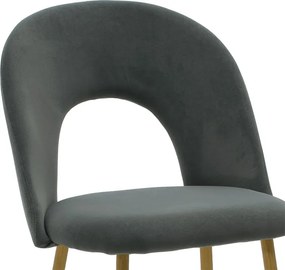 Καρέκλα Jonah pakoworld βελούδο ανθρακί-φυσικό πόδι