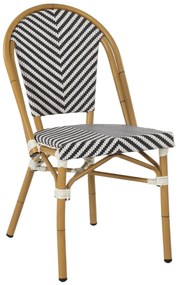 Καρέκλα C5860.01 Bamboo Look Μαύρο - Λευκό 46x56x88Y εκ. 46x56x88 εκ.