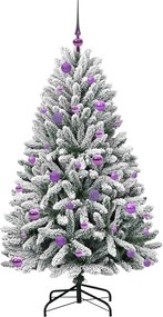 vidaXL Τεχνητό Χριστουγεννιάτικο Δέντρο Πράσινο και Λευκό 150 cm
