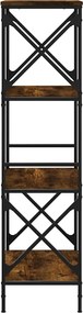 vidaXL Βιβλιοθήκη 4 Επιπέδων Καπνιστή Δρυς 59x35x132 εκ. Επεξεργ. Ξύλο