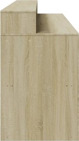 vidaXL Γραφείο με LED Sonoma δρυς 200x55x91 εκ. Επεξεργ. Ξύλο