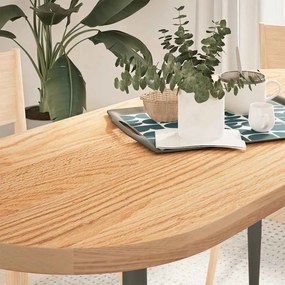 vidaXL Επιτραπέζια επιφάνεια 140x60x4 εκ. από Μασίφ Ξύλο Δρυός Οβάλ