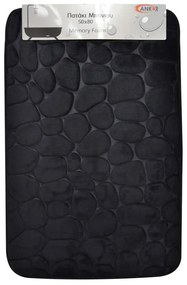 Πατάκι Μπάνιου Memory Foam 807840 80x50cm Black Ankor 50 X 80 SBR
