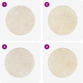 vidaXL Επιφάνεια Τραπεζιού Κρεμ Ø50 x 2,5 cm Μαρμάρινη