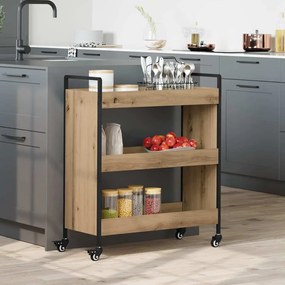 vidaXL Καρότσι Κουζίνας Χειροκίνητος artisan δρυς 70 x 30 x 82 εκ