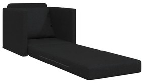 vidaXL Καναπές Δαπέδου 2-σε-1 Μαύρος 74x77x81 εκ. Ύφασμα