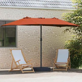 vidaXL Ομπρέλα Κήπου Τερακότα 385 x 209 x 244 εκατοστά Πολυεστέρας