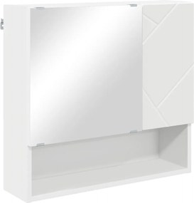 vidaXL Σετ Επίπλων Μπάνιου 4 pcs Λευκό Επεξεργασμένο ξύλο &amp; Μέταλλο