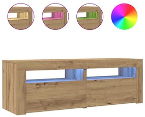 vidaXL Έπιπλο Τηλεόρασης με LED Αρτισιανή Δρυς 120x35x40 εκ Επεξ.Ξύλο