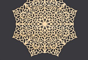 Σετ των 2 Intra απο ξύλο plywood 3mm-4mm πάχος 3D Mandala για Cricut Δίασταση 30x30 cm INTRAFABR-86060248