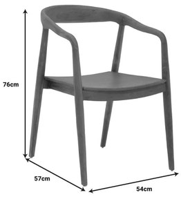 Πολυθρόνα Zonge σκελετός teak ξύλο σε καρυδί απόχρωση 54x57x76εκ