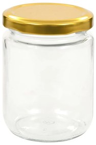 vidaXL Βάζα Μαρμελάδας 48 τεμ. 230 ml Γυάλινα με Χρυσά Καπάκια