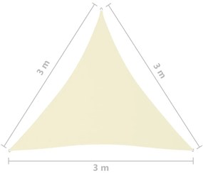 Πανί Σκίασης Τρίγωνο Κρεμ 3 x 3 x 3 μ. από Ύφασμα Oxford - Κρεμ