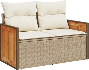 vidaXL Σετ Καναπέ Κήπου με μαξιλάρι 11 pcs Μπεζ και Κρέμα