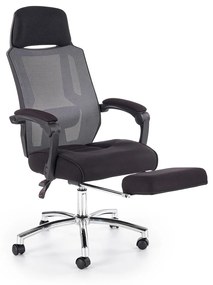 Καρέκλα γραφείου Houston 495, Μαύρο, Γκρι, 116x61x60cm, 19 kg, Με ρόδες, Με μπράτσα, Μηχανισμός καρέκλας: Κλίση | Epipla1.gr