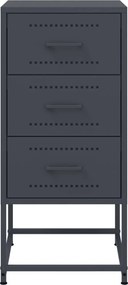 vidaXL Κομοδίνα 2 τεμ. Ανθρακί 36x39x78 εκ. από Χάλυβα