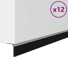 vidaXL Σφραγίδες πόρτας με βούρτσες που προσαρτώνται 12 pcs Ασημί